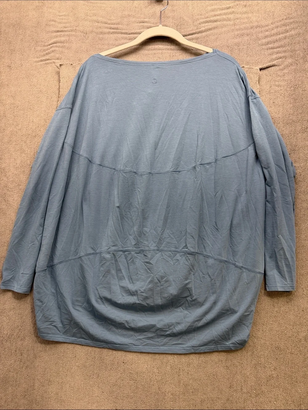 Lululemon‎ Pima Cotton Oversized Long Sleeve Top Womens 12 Blue Athleisure Yoga